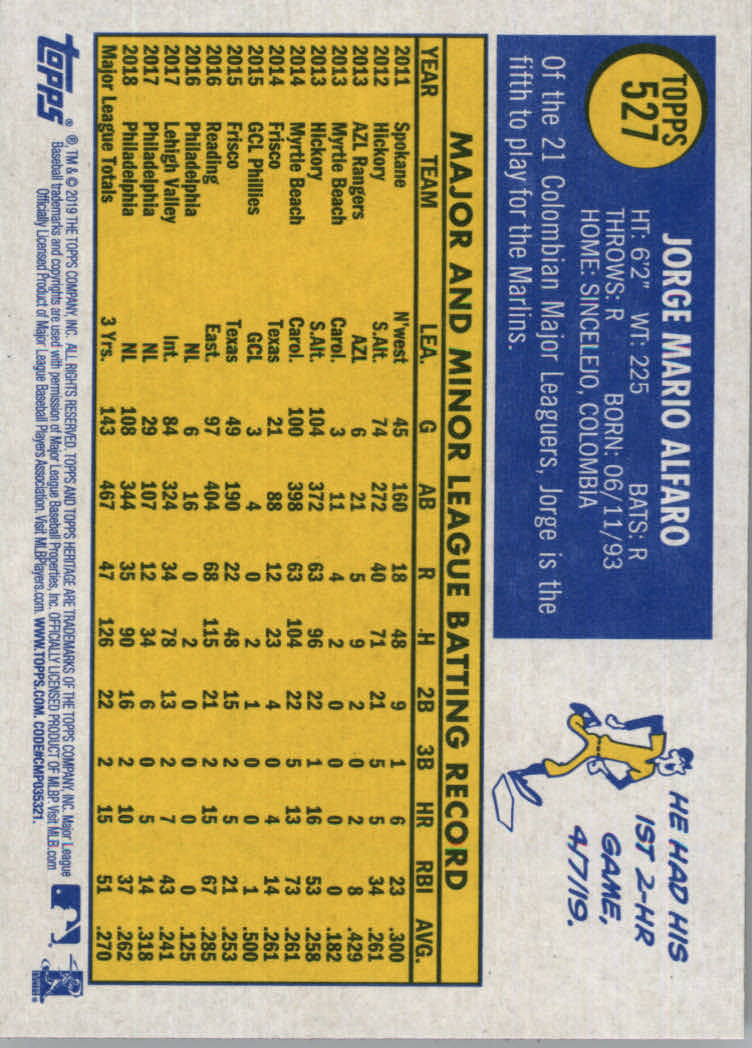 2019 Topps Heritage High Series Baseball Part 1 Main Set Cards #501 to #725 - Picture 45 of 431