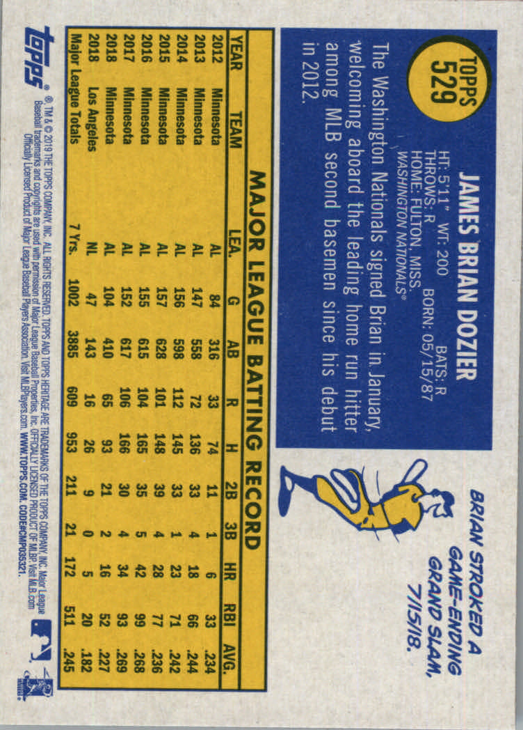 2019 Topps Heritage High Series Baseball Part 1 Main Set Cards #501 to #725 - Picture 49 of 431