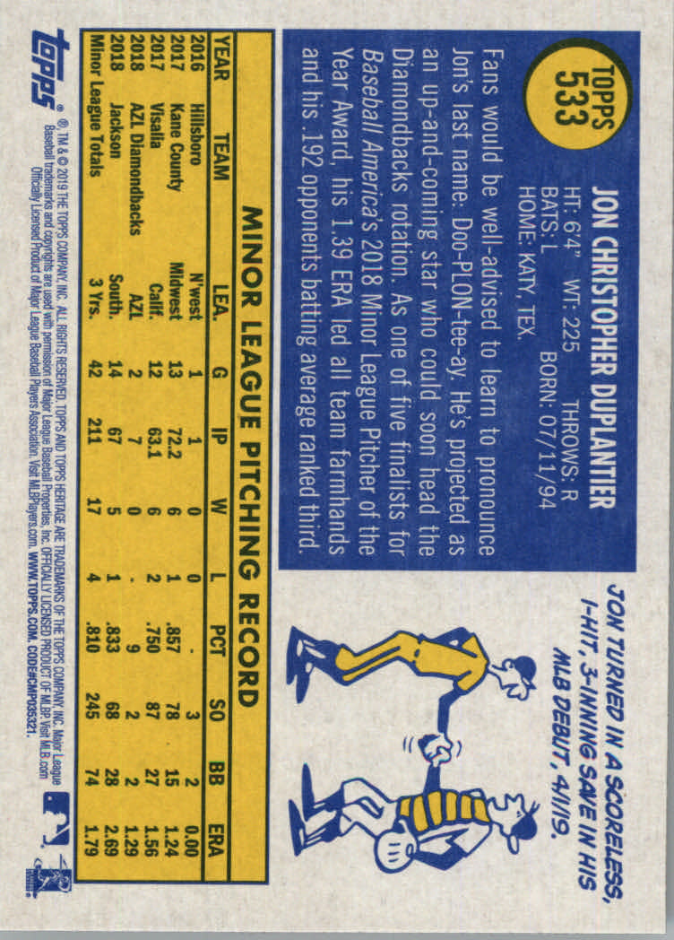 2019 Topps Heritage High Series Baseball Part 1 Main Set Cards #501 to #725 - Picture 57 of 431
