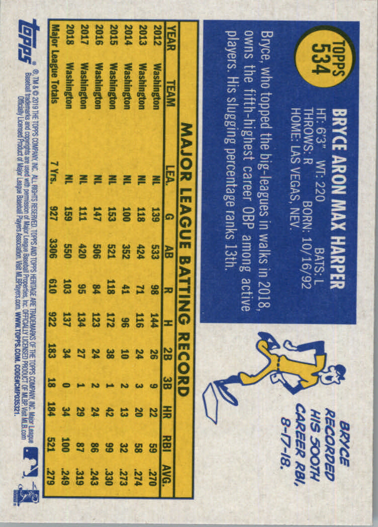 2019 Topps Heritage High Series Baseball Part 1 Main Set Cards #501 to #725 - Picture 59 of 431