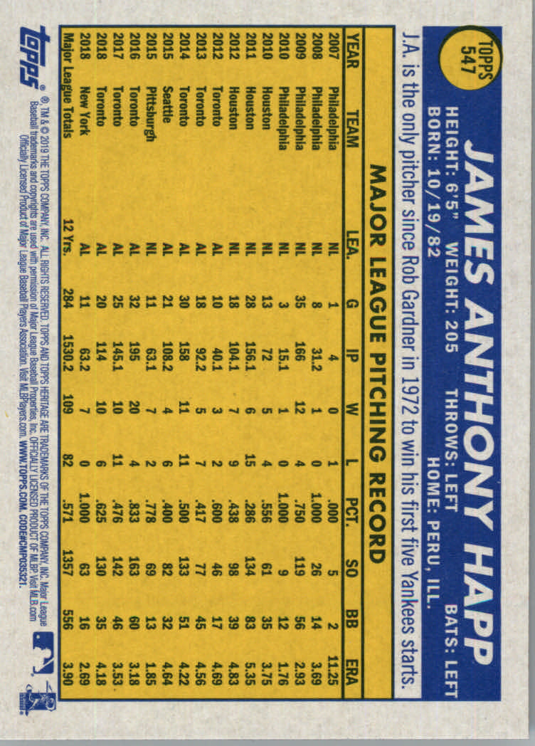 2019 Topps Heritage High Series Baseball Part 1 Main Set Cards #501 to #725 - Picture 85 of 431