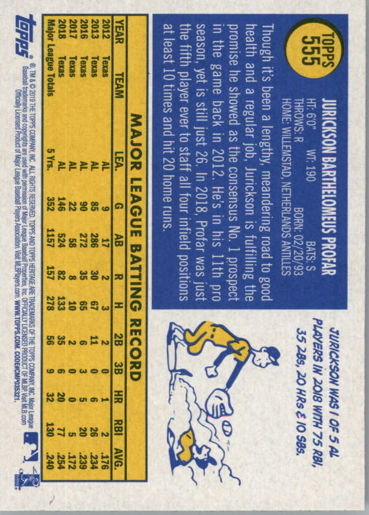 2019 Topps Heritage High Series Baseball Part 1 Main Set Cards #501 to #725 - Picture 101 of 431
