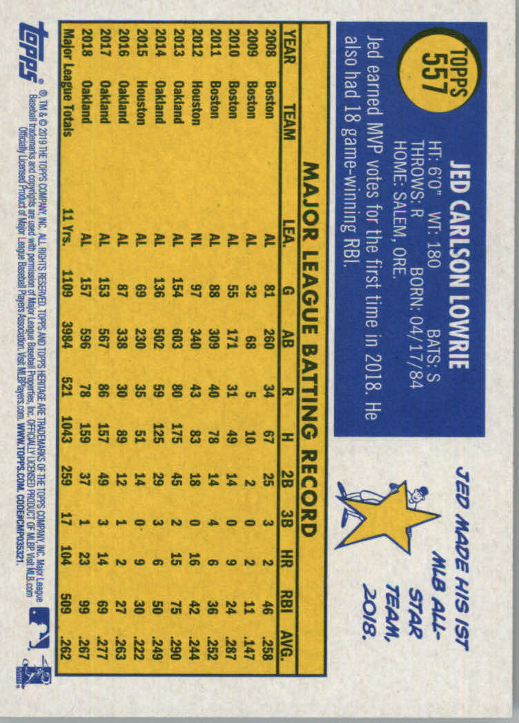 2019 Topps Heritage High Series Baseball Part 1 Main Set Cards #501 to #725 - Picture 105 of 431