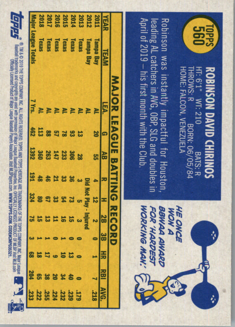2019 Topps Heritage High Series Baseball Part 1 Main Set Cards #501 to #725 - Picture 111 of 431