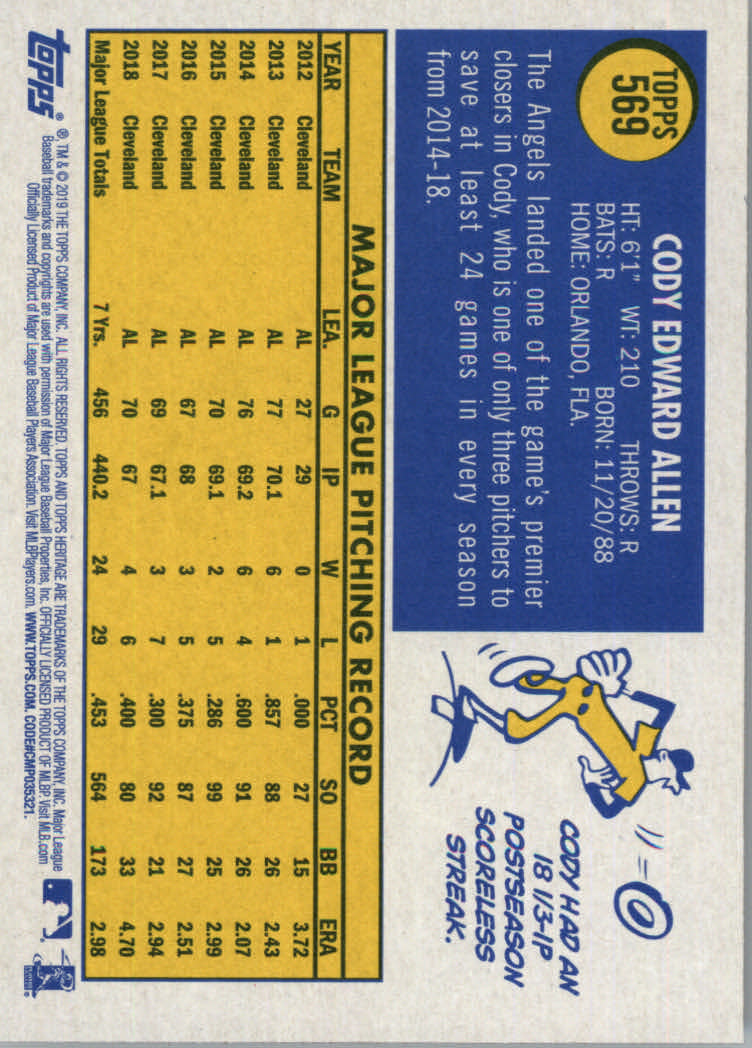 2019 Topps Heritage High Series Baseball Part 1 Main Set Cards #501 to #725 - Picture 129 of 431