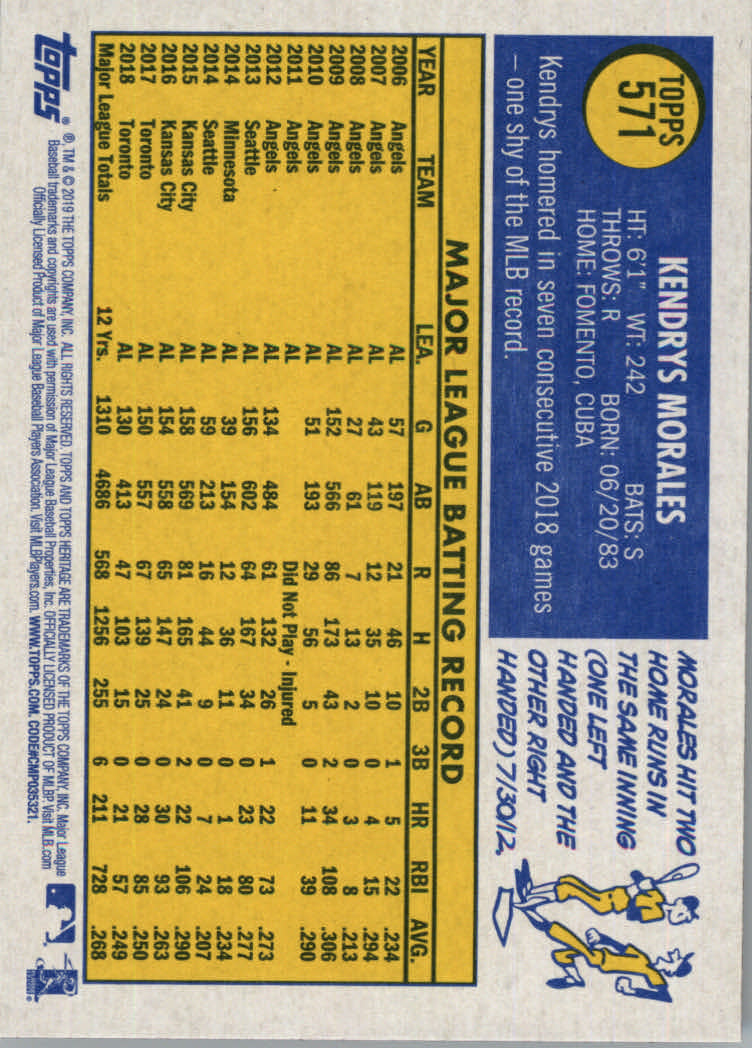 2019 Topps Heritage High Series Baseball Part 1 Main Set Cards #501 to #725 - Picture 133 of 431