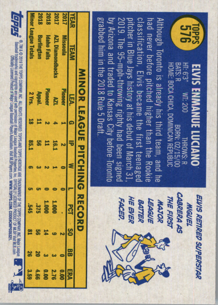 2019 Topps Heritage High Series Baseball Part 1 Main Set Cards #501 to #725 - Picture 143 of 431