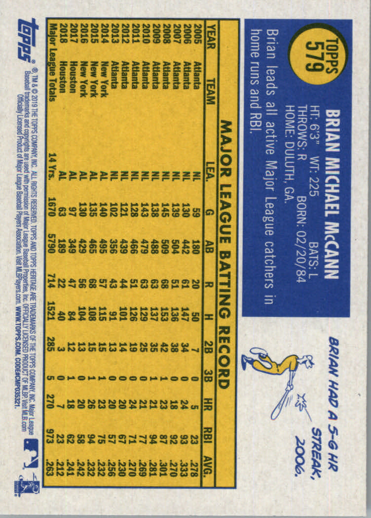 2019 Topps Heritage High Series Baseball Part 1 Main Set Cards #501 to #725 - Picture 149 of 431