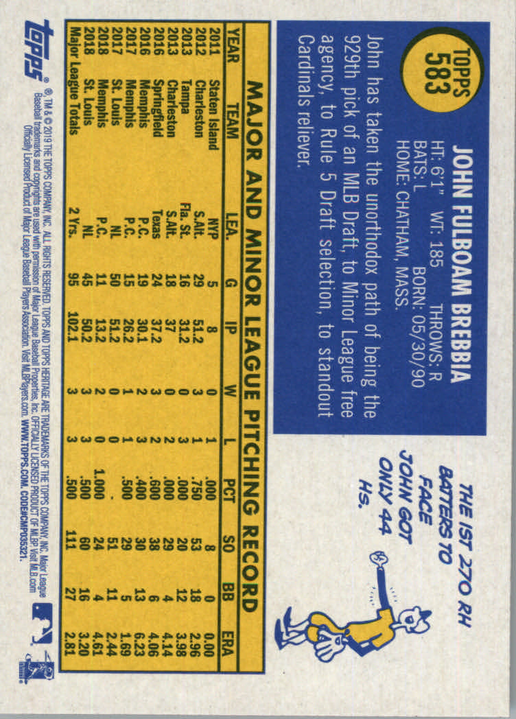 2019 Topps Heritage High Series Baseball Part 1 Main Set Cards #501 to #725 - Picture 157 of 431