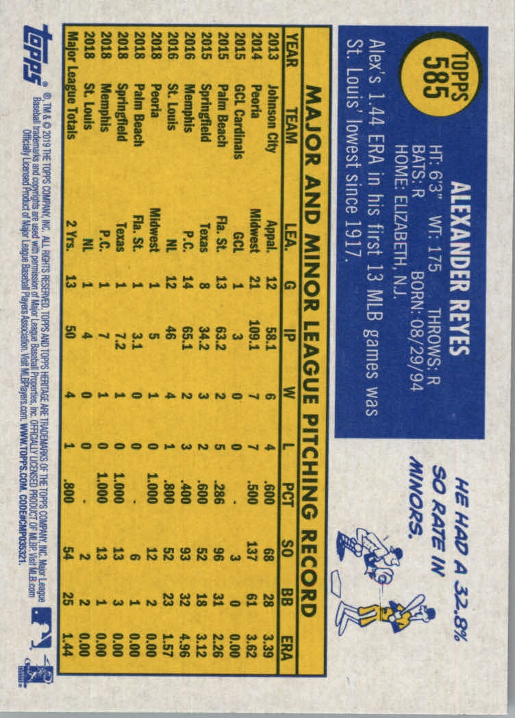 2019 Topps Heritage High Series Baseball Part 1 Main Set Cards #501 to #725 - Picture 161 of 431