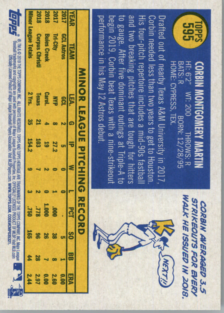 2019 Topps Heritage High Series Baseball Part 1 Main Set Cards #501 to #725 - Picture 179 of 431