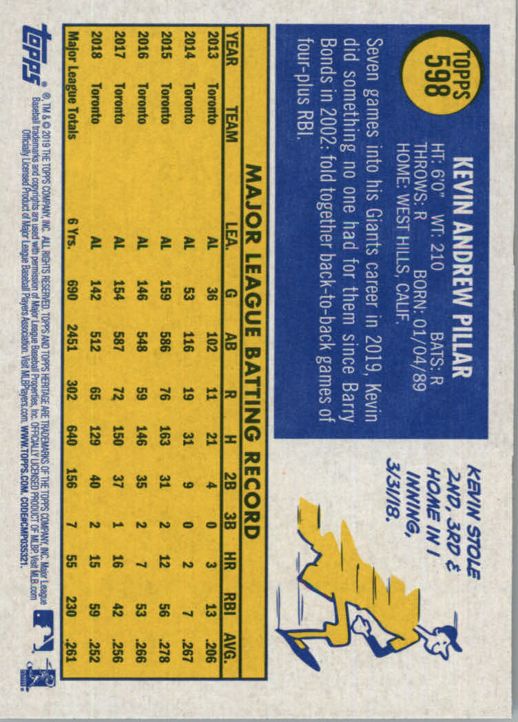2019 Topps Heritage High Series Baseball Part 1 Main Set Cards #501 to #725 - Picture 185 of 431