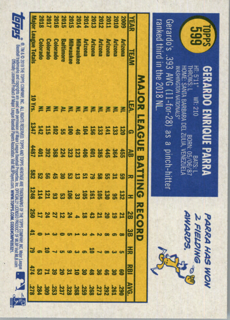 2019 Topps Heritage High Series Baseball Part 1 Main Set Cards #501 to #725 - Picture 187 of 431