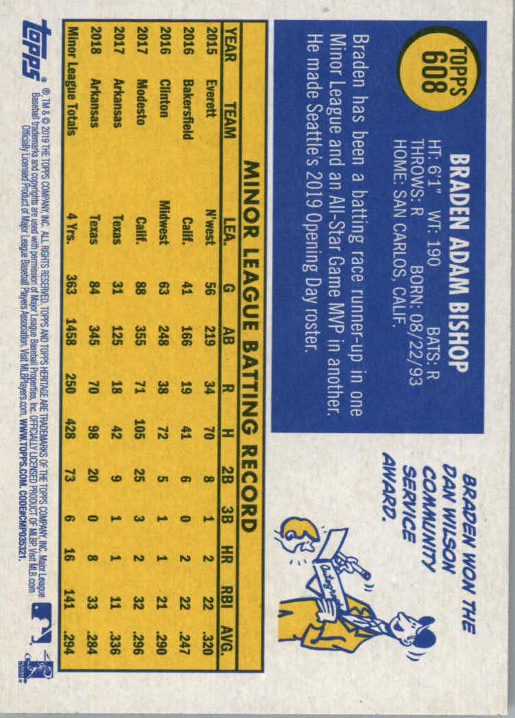 2019 Topps Heritage High Series Baseball Part 1 Main Set Cards #501 to #725 - Picture 205 of 431