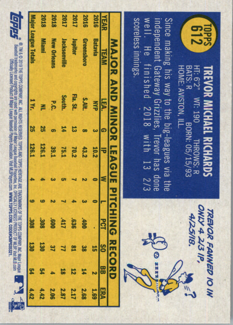2019 Topps Heritage High Series Baseball Part 1 Main Set Cards #501 to #725 - Picture 213 of 431
