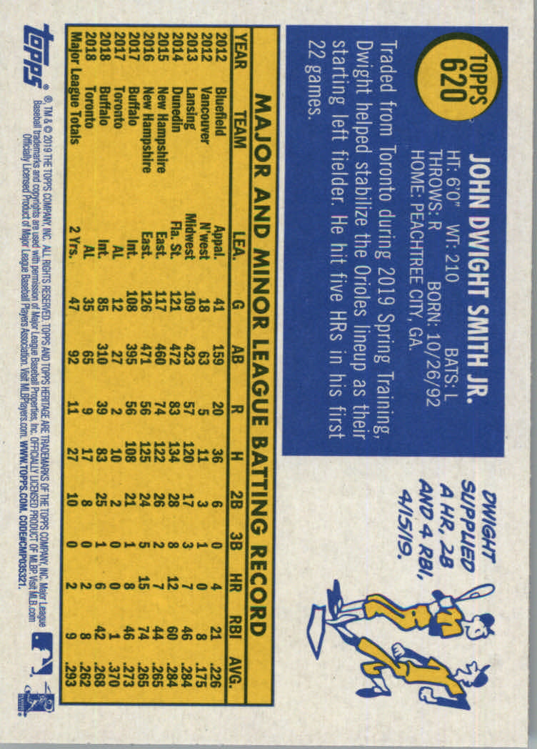 2019 Topps Heritage High Series Baseball Part 1 Main Set Cards #501 to #725 - Picture 229 of 431