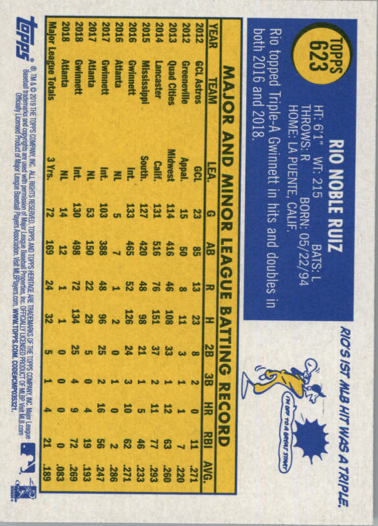 2019 Topps Heritage High Series Baseball Part 1 Main Set Cards #501 to #725 - Picture 235 of 431