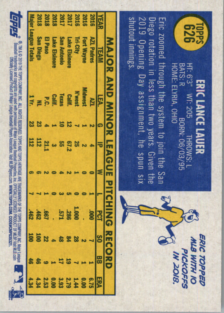 2019 Topps Heritage High Series Baseball Part 1 Main Set Cards #501 to #725 - Picture 241 of 431