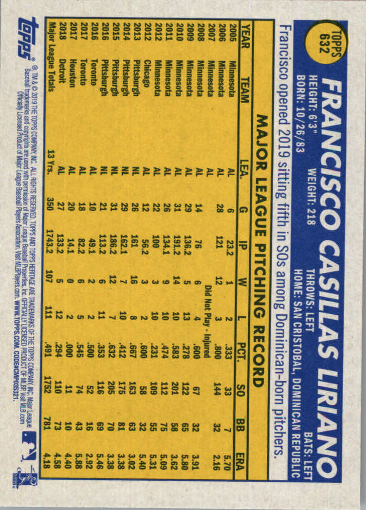 2019 Topps Heritage High Series Baseball Part 1 Main Set Cards #501 to #725 - Picture 253 of 431
