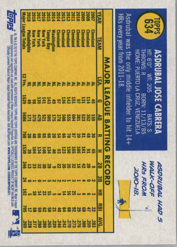 2019 Topps Heritage High Series Baseball Part 1 Main Set Cards #501 to #725 - Picture 257 of 431