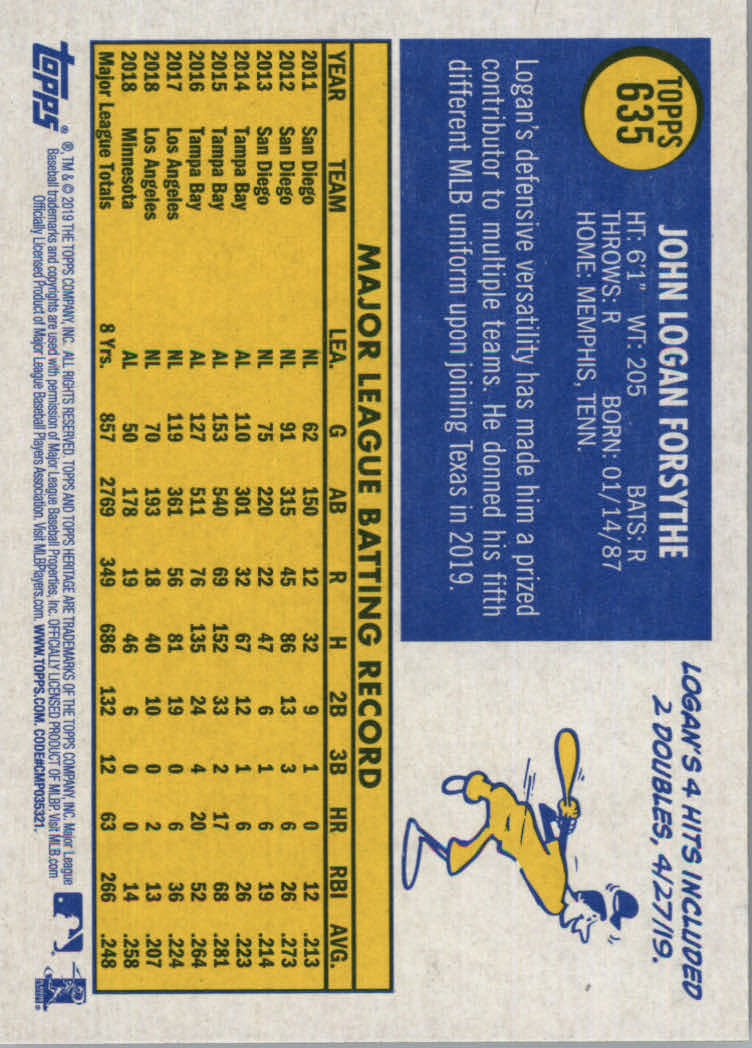 2019 Topps Heritage High Series Baseball Part 1 Main Set Cards #501 to #725 - Picture 259 of 431