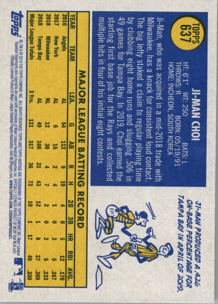 2019 Topps Heritage High Series Baseball Part 1 Main Set Cards #501 to #725 - Picture 263 of 431