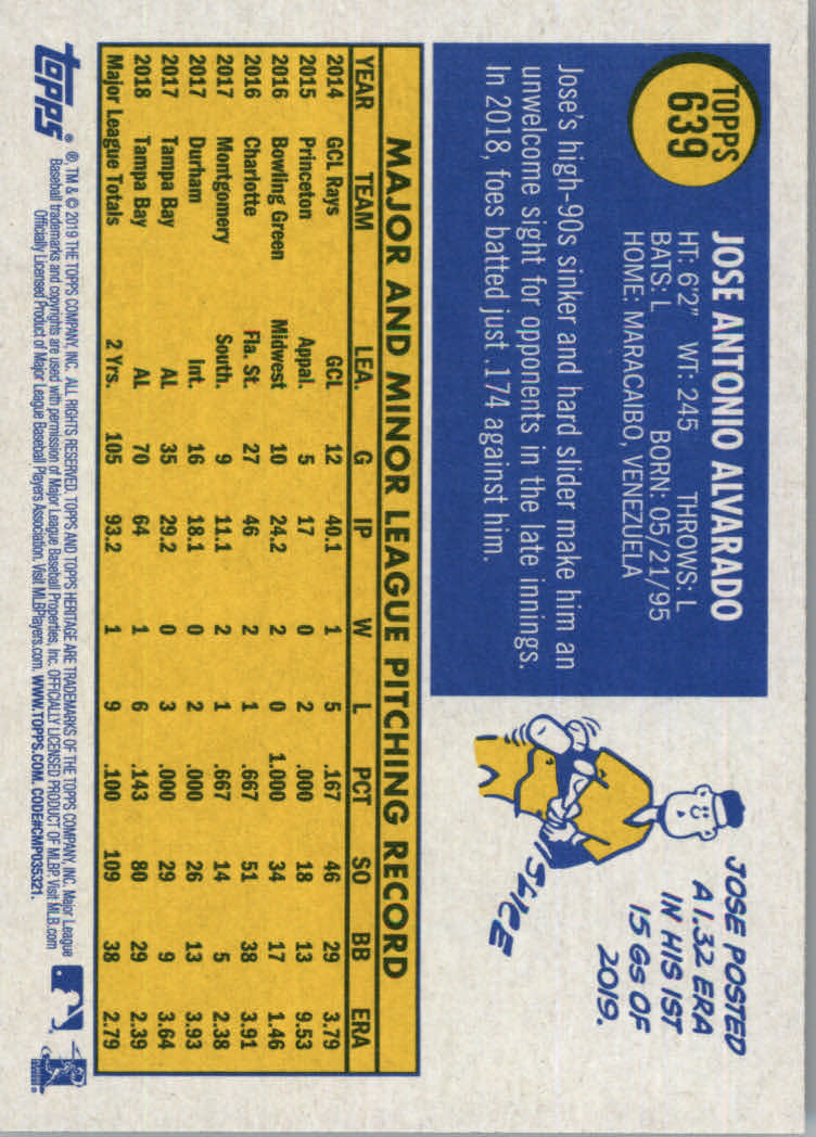 2019 Topps Heritage High Series Baseball Part 1 Main Set Cards #501 to #725 - Picture 267 of 431