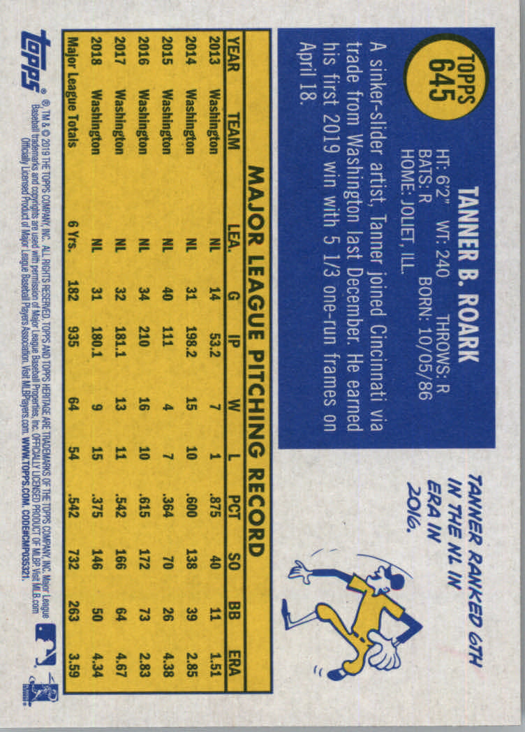 2019 Topps Heritage High Series Baseball Part 1 Main Set Cards #501 to #725 - Picture 279 of 431