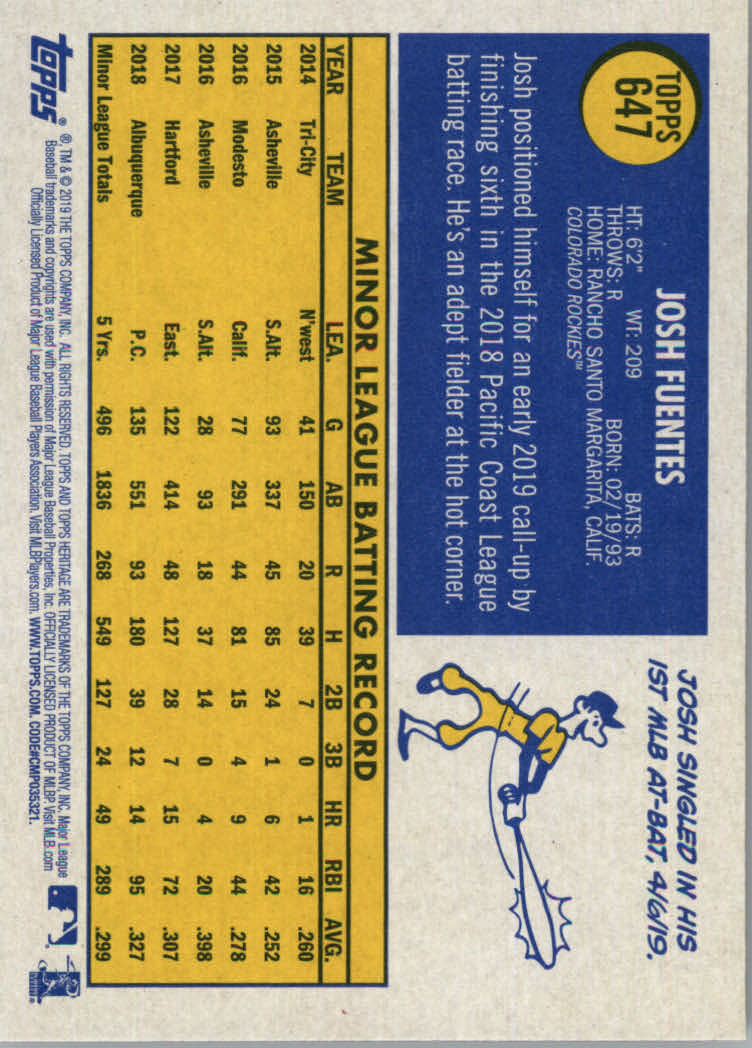 2019 Topps Heritage High Series Baseball Part 1 Main Set Cards #501 to #725 - Picture 283 of 431