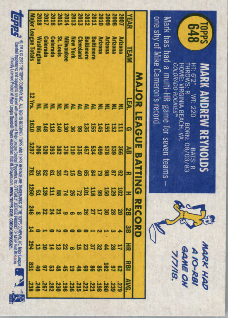 2019 Topps Heritage High Series Baseball Part 1 Main Set Cards #501 to #725 - Picture 285 of 431