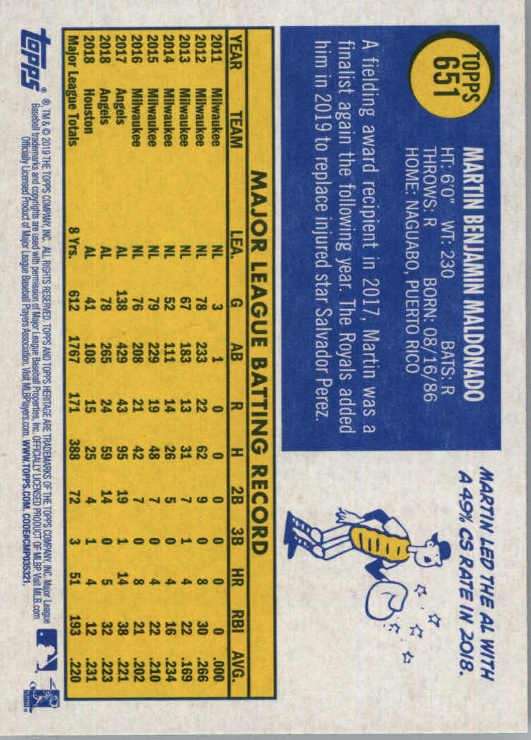 2019 Topps Heritage High Series Baseball Part 1 Main Set Cards #501 to #725 - Picture 291 of 431