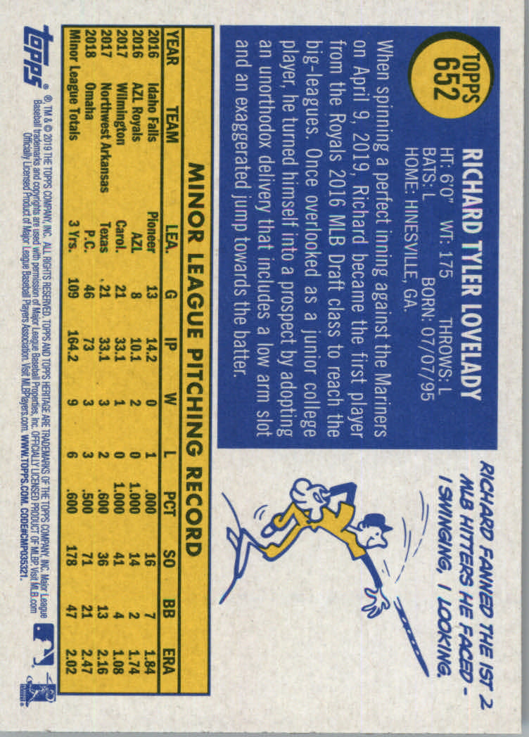 2019 Topps Heritage High Series Baseball Part 1 Main Set Cards #501 to #725 - Picture 293 of 431