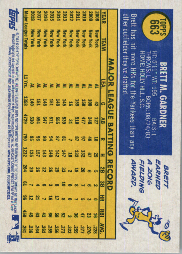 2019 Topps Heritage High Series Baseball Part 1 Main Set Cards #501 to #725 - Picture 315 of 431