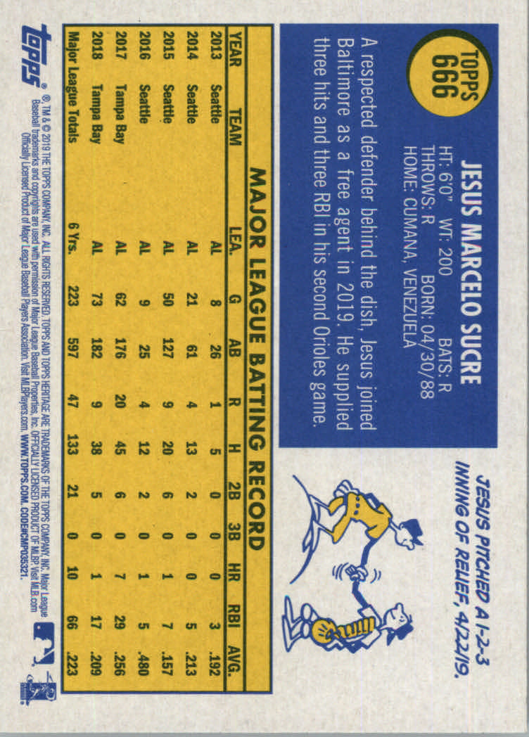 2019 Topps Heritage High Series Baseball Part 1 Main Set Cards #501 to #725 - Picture 319 of 431