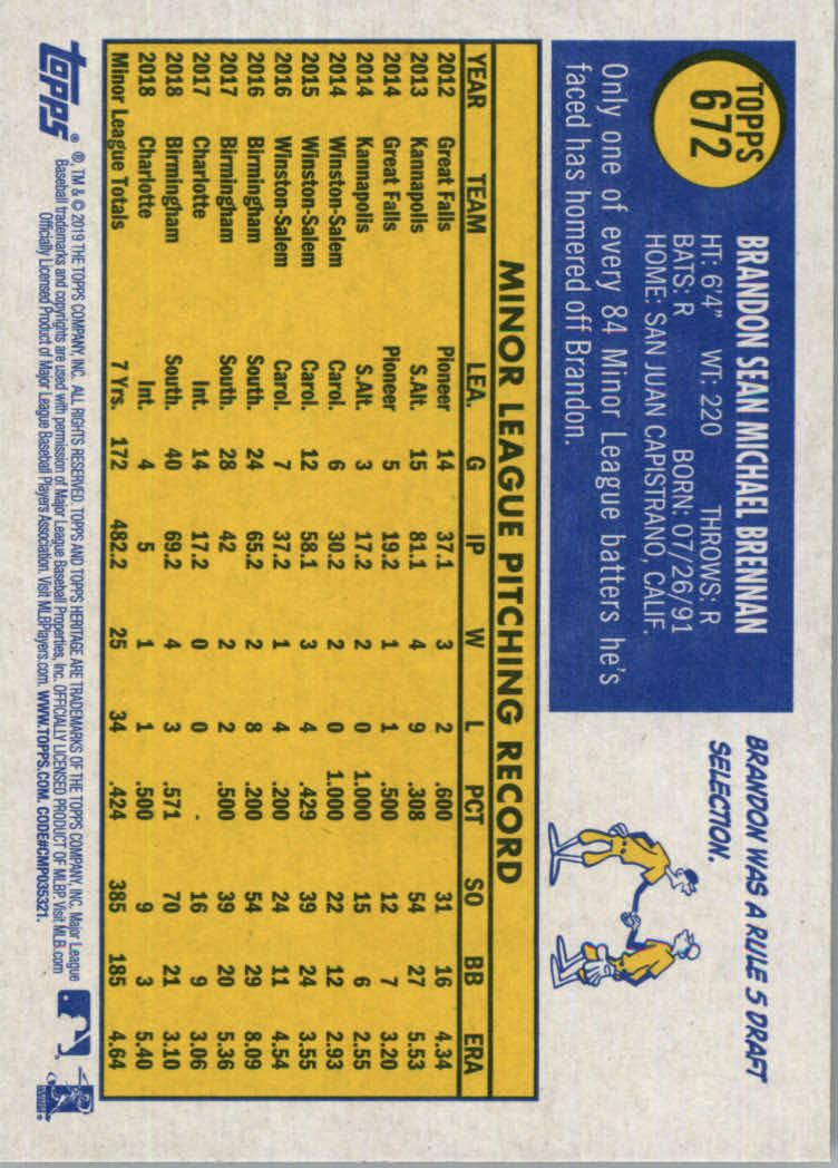2019 Topps Heritage High Series Baseball Part 1 Main Set Cards #501 to #725 - Picture 331 of 431