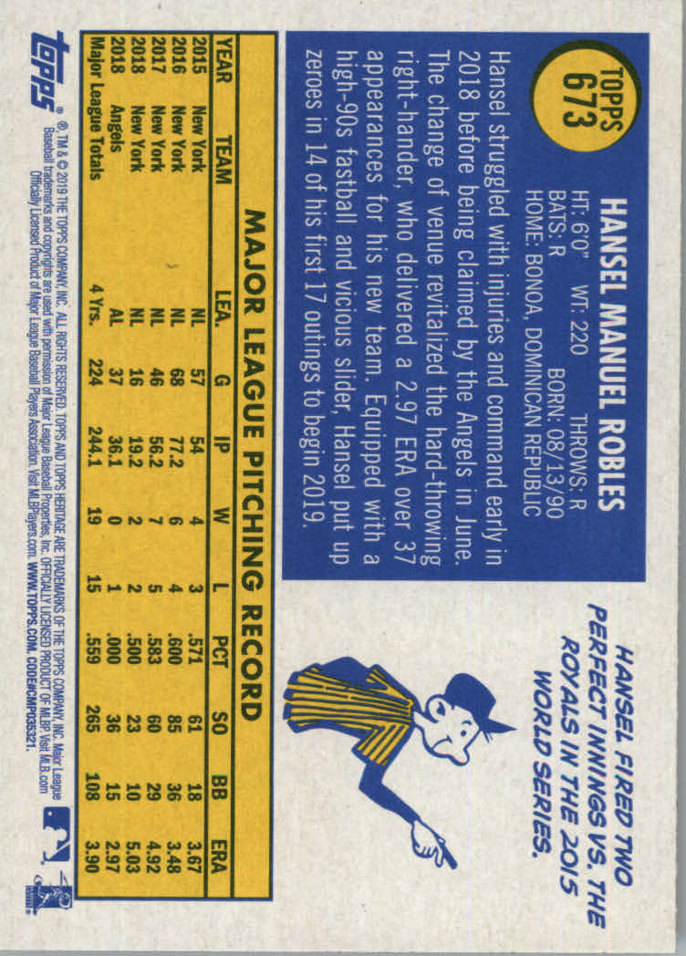 2019 Topps Heritage High Series Baseball Part 1 Main Set Cards #501 to #725 - Picture 333 of 431