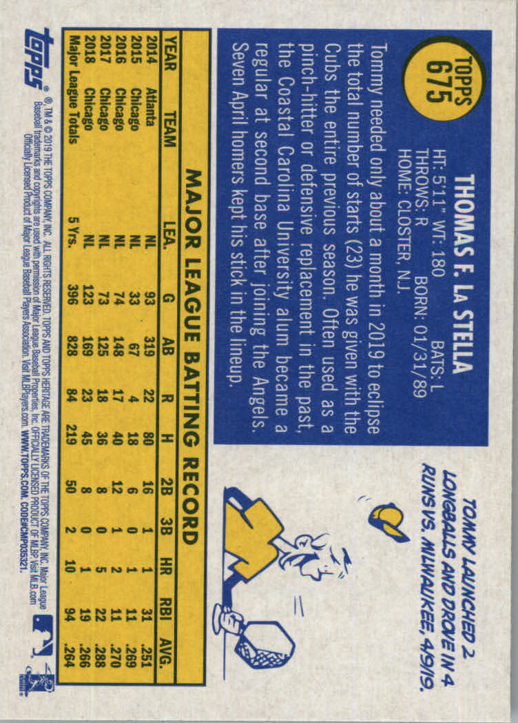 2019 Topps Heritage High Series Baseball Part 1 Main Set Cards #501 to #725 - Picture 337 of 431
