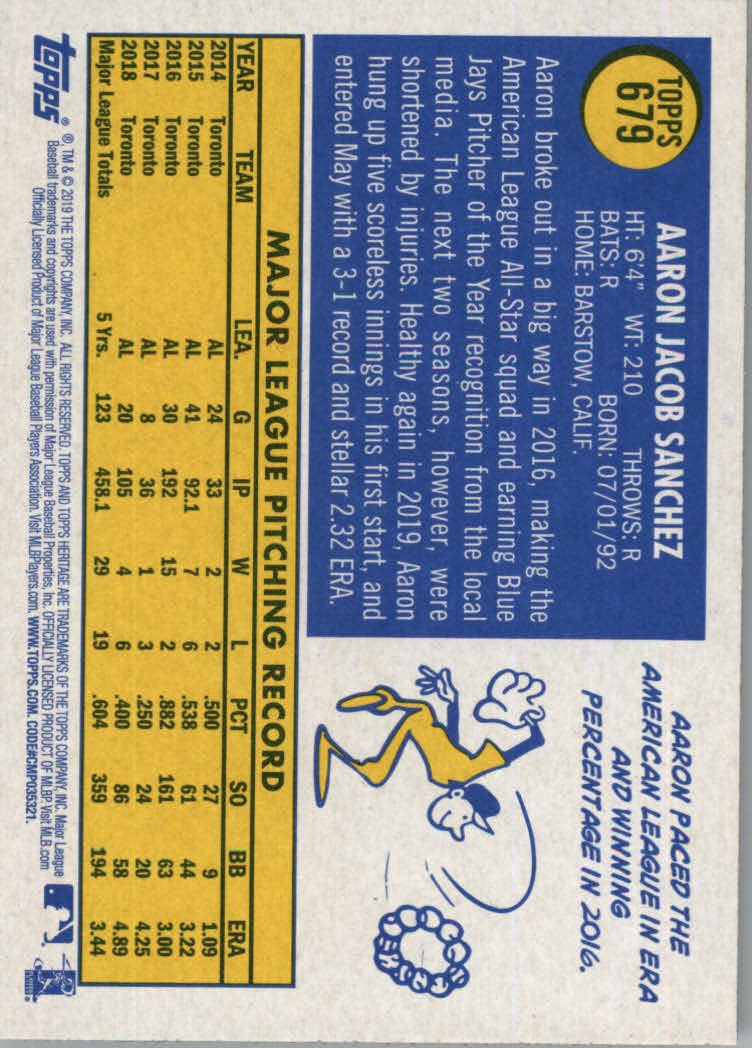 2019 Topps Heritage High Series Baseball Part 1 Main Set Cards #501 to #725 - Picture 345 of 431