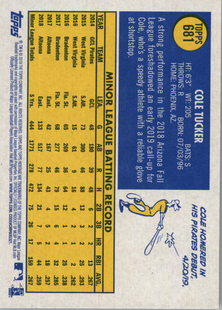 2019 Topps Heritage High Series Baseball Part 1 Main Set Cards #501 to #725 - Picture 349 of 431