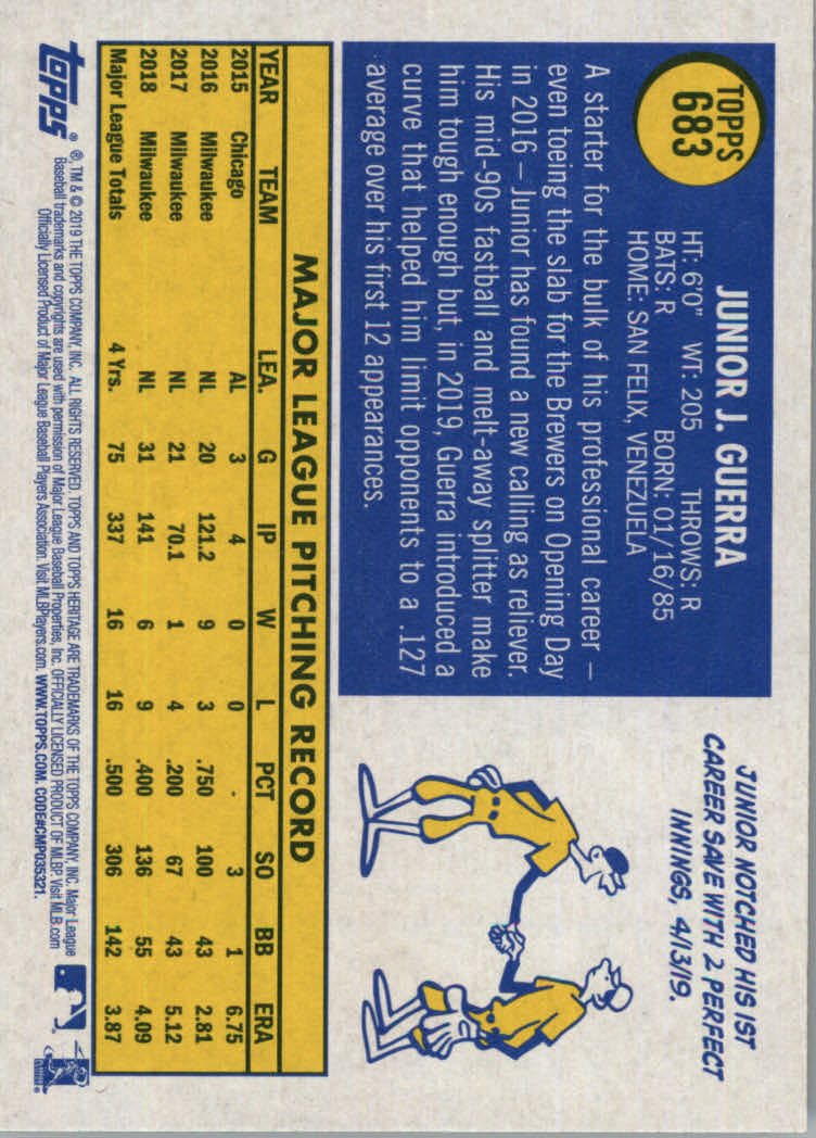 2019 Topps Heritage High Series Baseball Part 1 Main Set Cards #501 to #725 - Picture 353 of 431