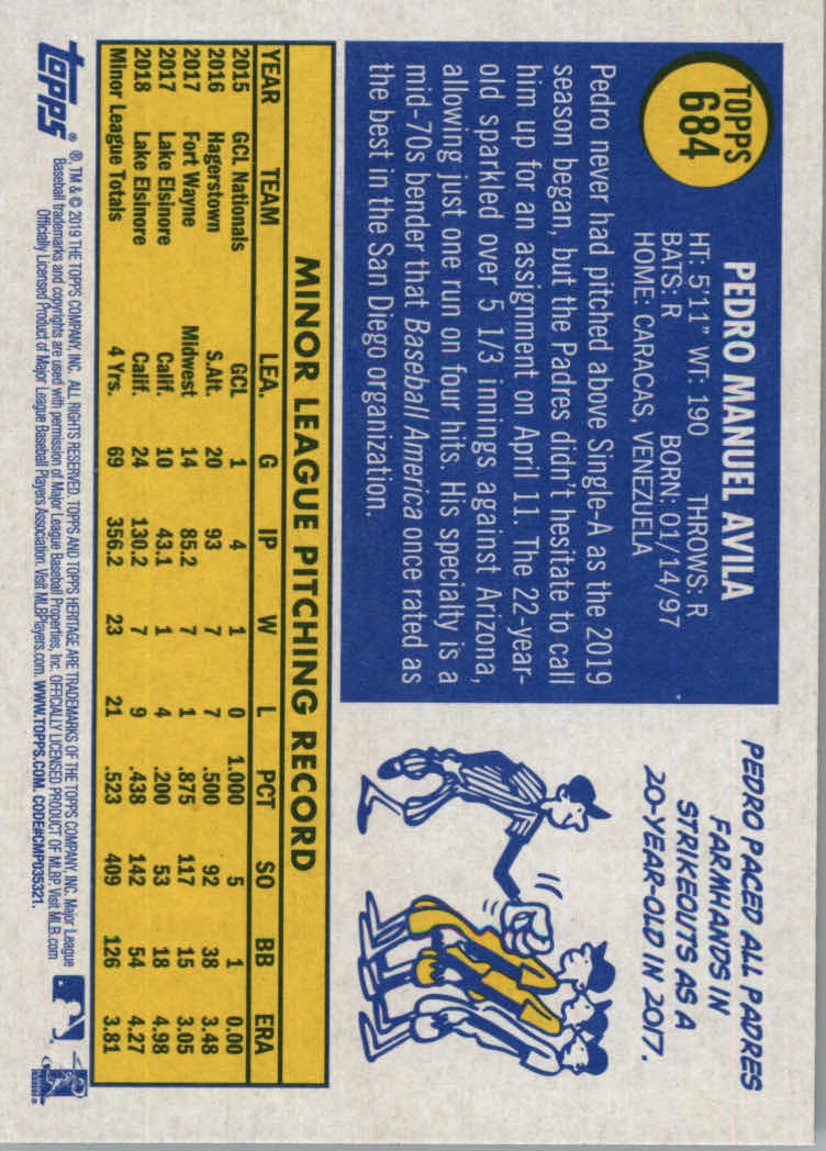 2019 Topps Heritage High Series Baseball Part 1 Main Set Cards #501 to #725 - Picture 355 of 431