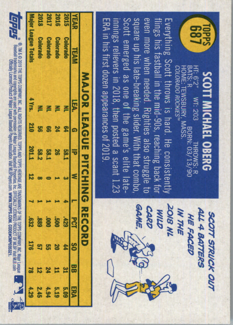2019 Topps Heritage High Series Baseball Part 1 Main Set Cards #501 to #725 - Picture 361 of 431