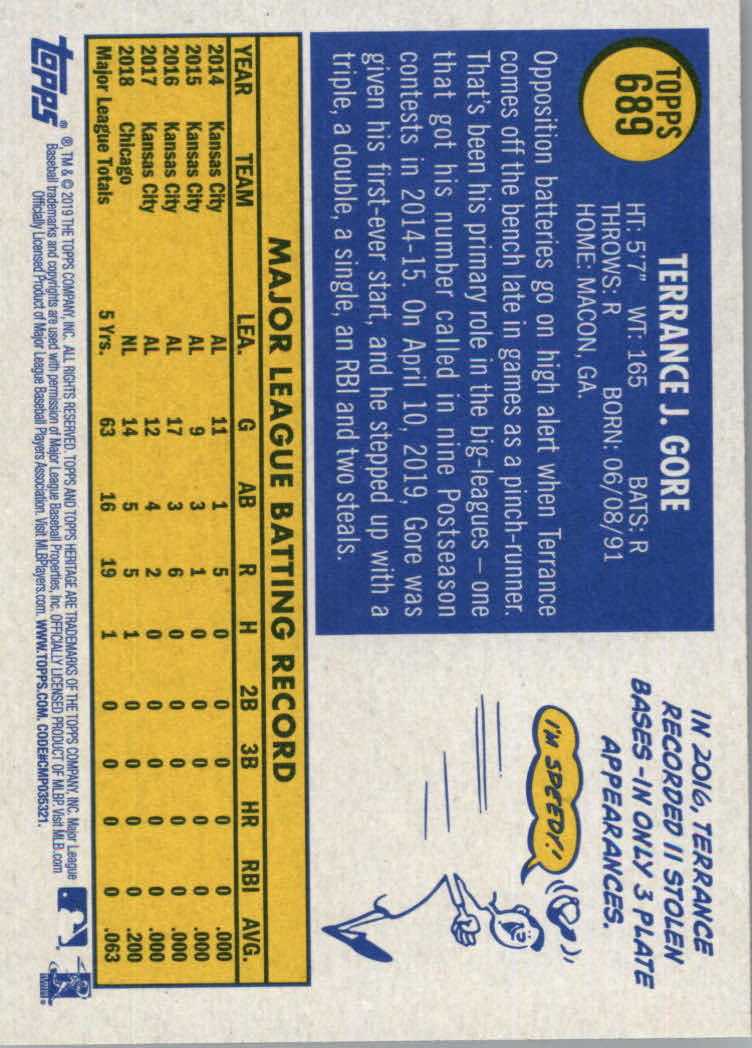 2019 Topps Heritage High Series Baseball Part 1 Main Set Cards #501 to #725 - Picture 365 of 431