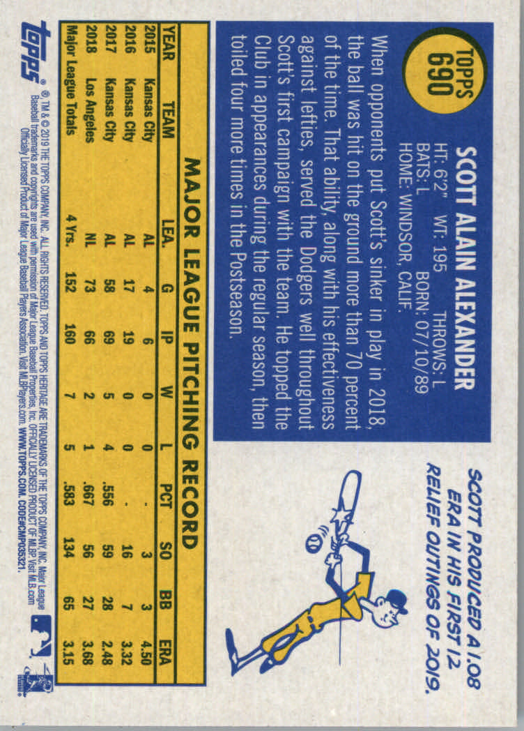 2019 Topps Heritage High Series Baseball Part 1 Main Set Cards #501 to #725 - Picture 367 of 431