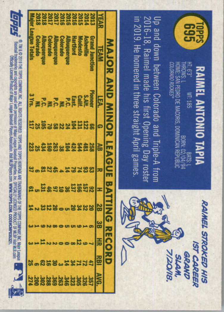 2019 Topps Heritage High Series Baseball Part 1 Main Set Cards #501 to #725 - Picture 377 of 431