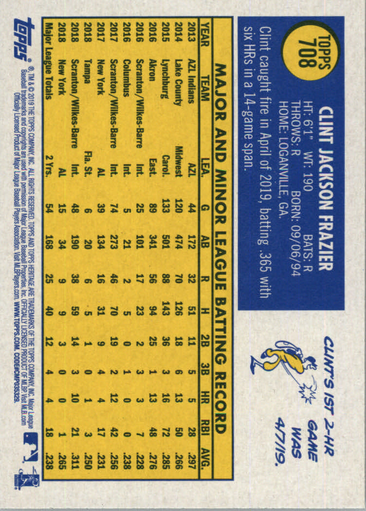 2019 Topps Heritage High Series Baseball Part 1 Main Set Cards #501 to #725 - Picture 399 of 431