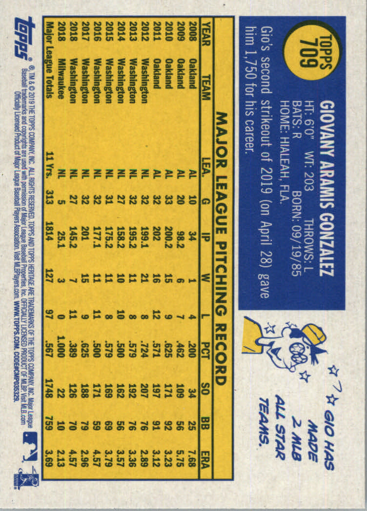 2019 Topps Heritage High Series Baseball Part 1 Main Set Cards #501 to #725 - Picture 401 of 431