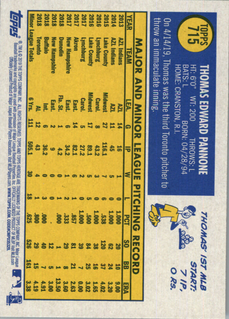 2019 Topps Heritage High Series Baseball Part 1 Main Set Cards #501 to #725 - Picture 413 of 431
