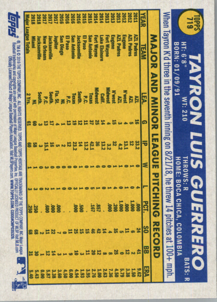2019 Topps Heritage High Series Baseball Part 1 Main Set Cards #501 to #725 - Picture 421 of 431