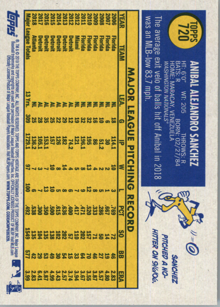 2019 Topps Heritage High Series Baseball Part 1 Main Set Cards #501 to #725 - Picture 423 of 431